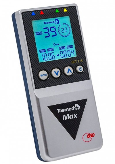 Elettrostimolatore professionale TESMED MAX 830 per potenziamento e aumento muscolare, con 99 programmi e 220 trattamenti